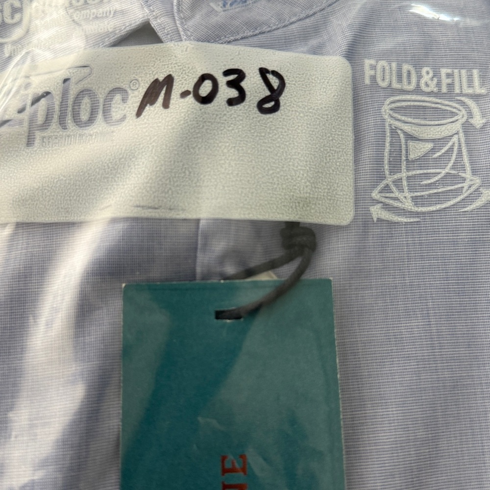Fairlane Wrinkle Free Easy Care Oxford Dress Shirt Blue Cotton Med Slim Fit NWT - Picture 12 of 12